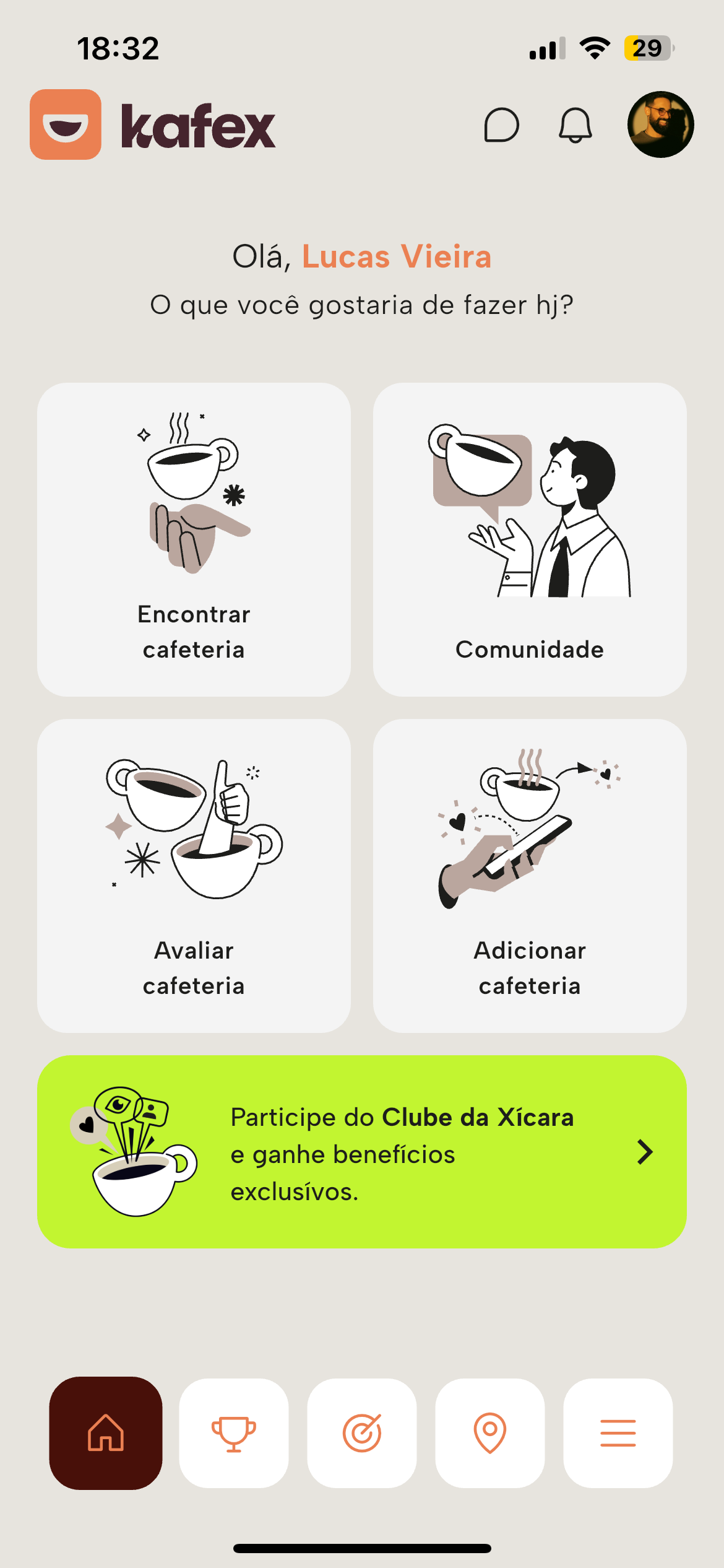 Kafex App Tela 1